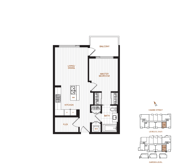 Livingstone House by Intercorp Projects Ltd. Floor Plan B1 1 Bedroom+Flex
