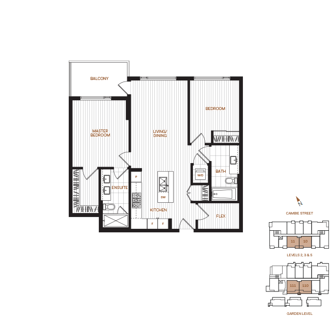 Livingstone House by Intercorp Projects Ltd. Floor Plan E1 2 Bedroom+Flex